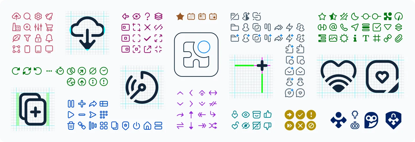 Iconography set crafted in the final stretch of the project