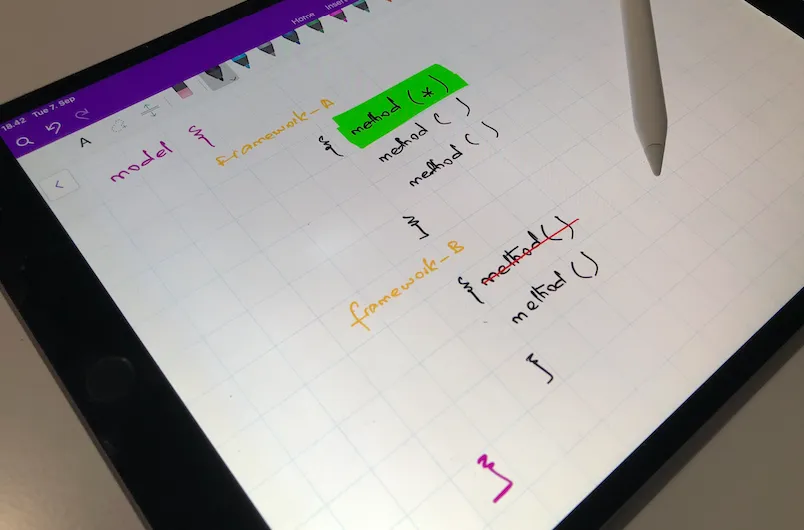 iPad and Apple Pencil used for sketching and iteration