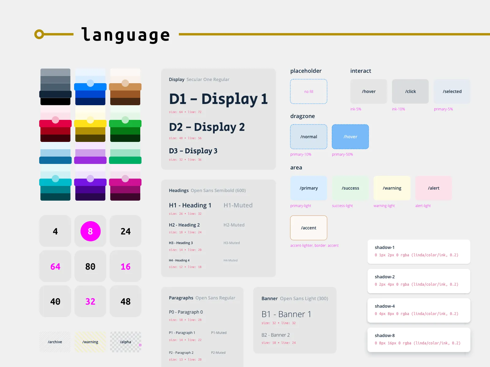 Design language — the brand identity and visual design rules for Linda