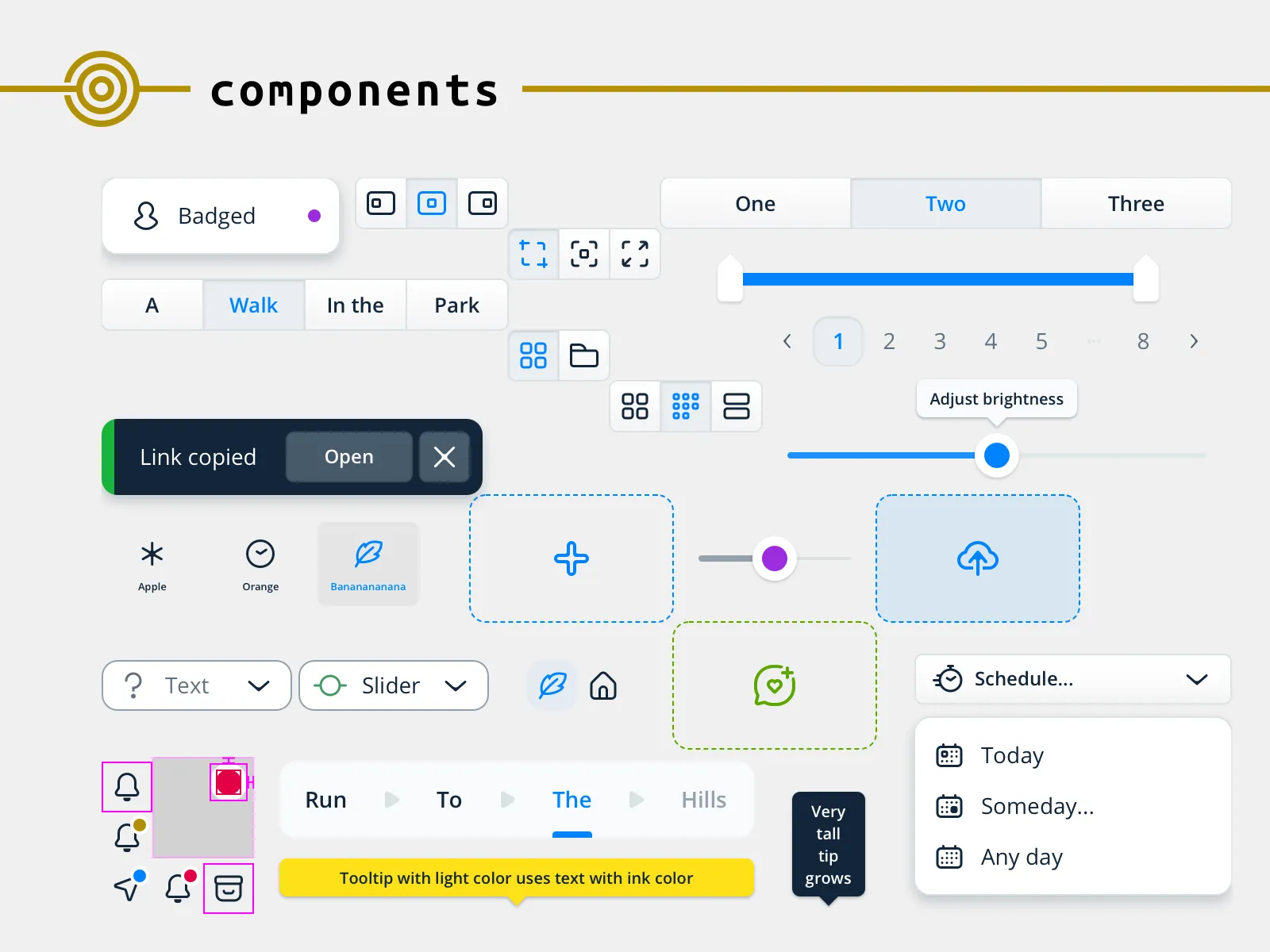 Components — non-mutable combinations of elements