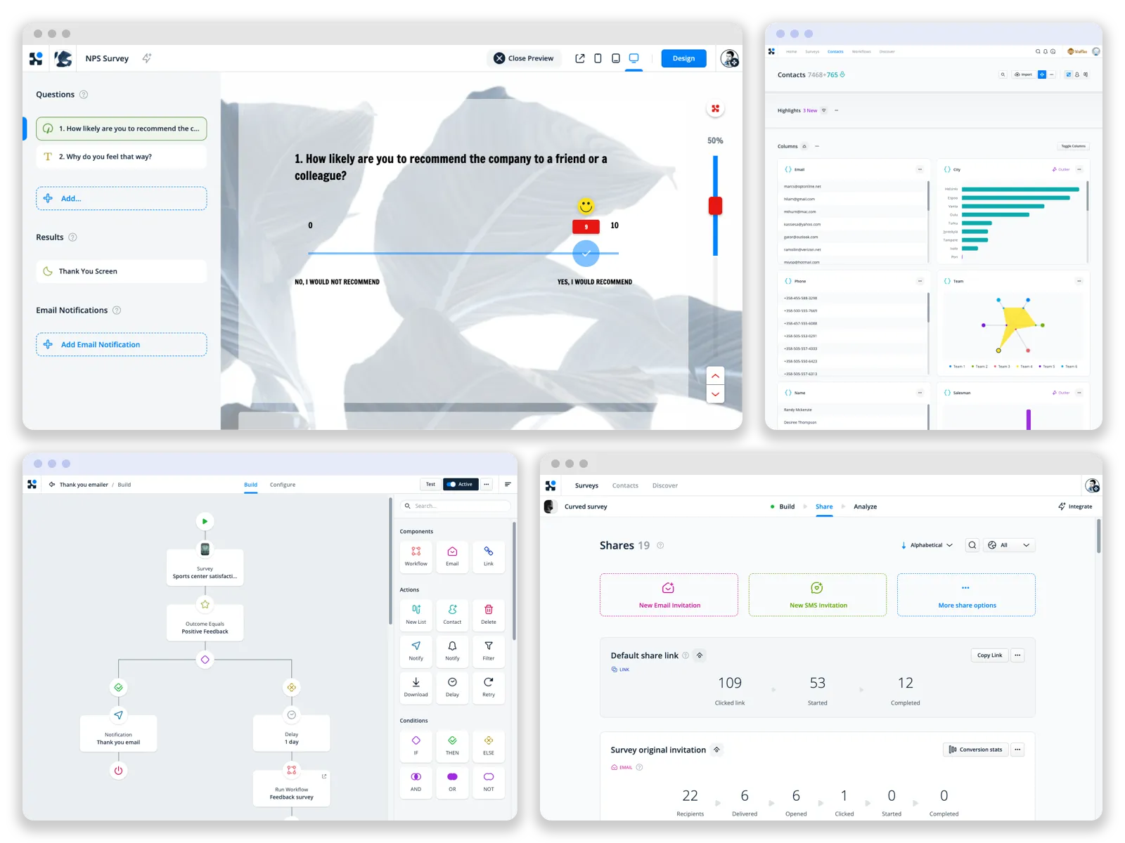 Zeffi product screenshots — released and upcoming features
