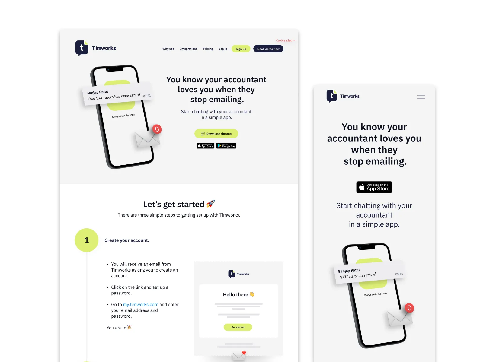 Landing page designs