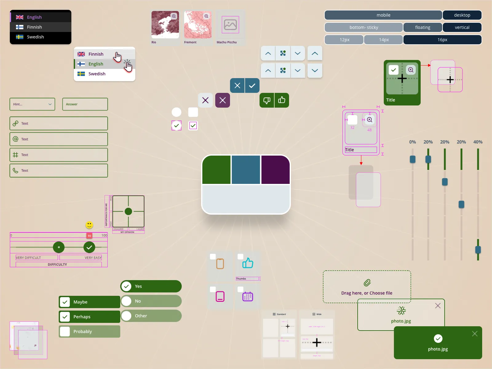 Modular component architecture of the Linda quiz application