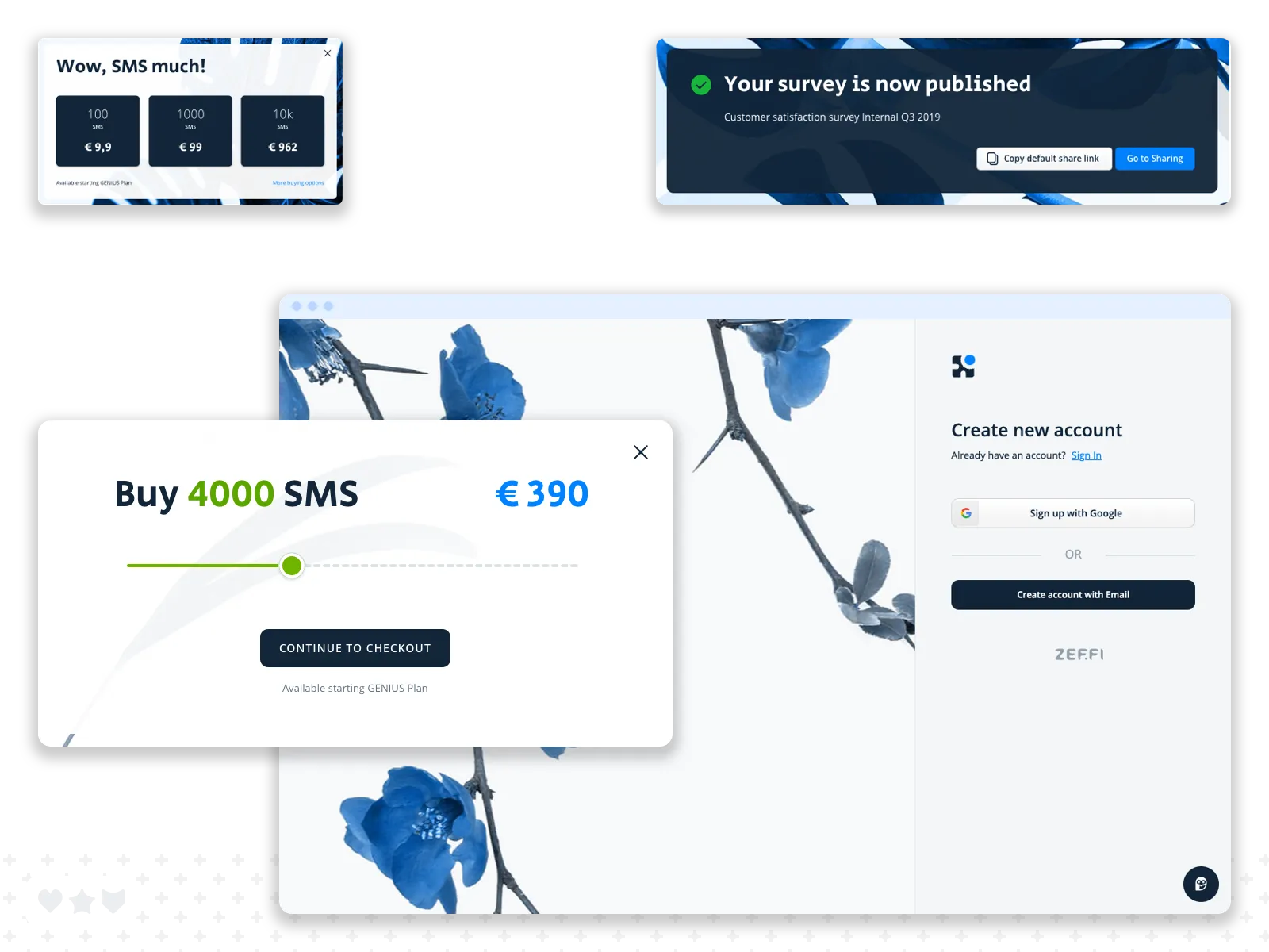Brand essence board showing the core visual and strategic identity of the SaaS product