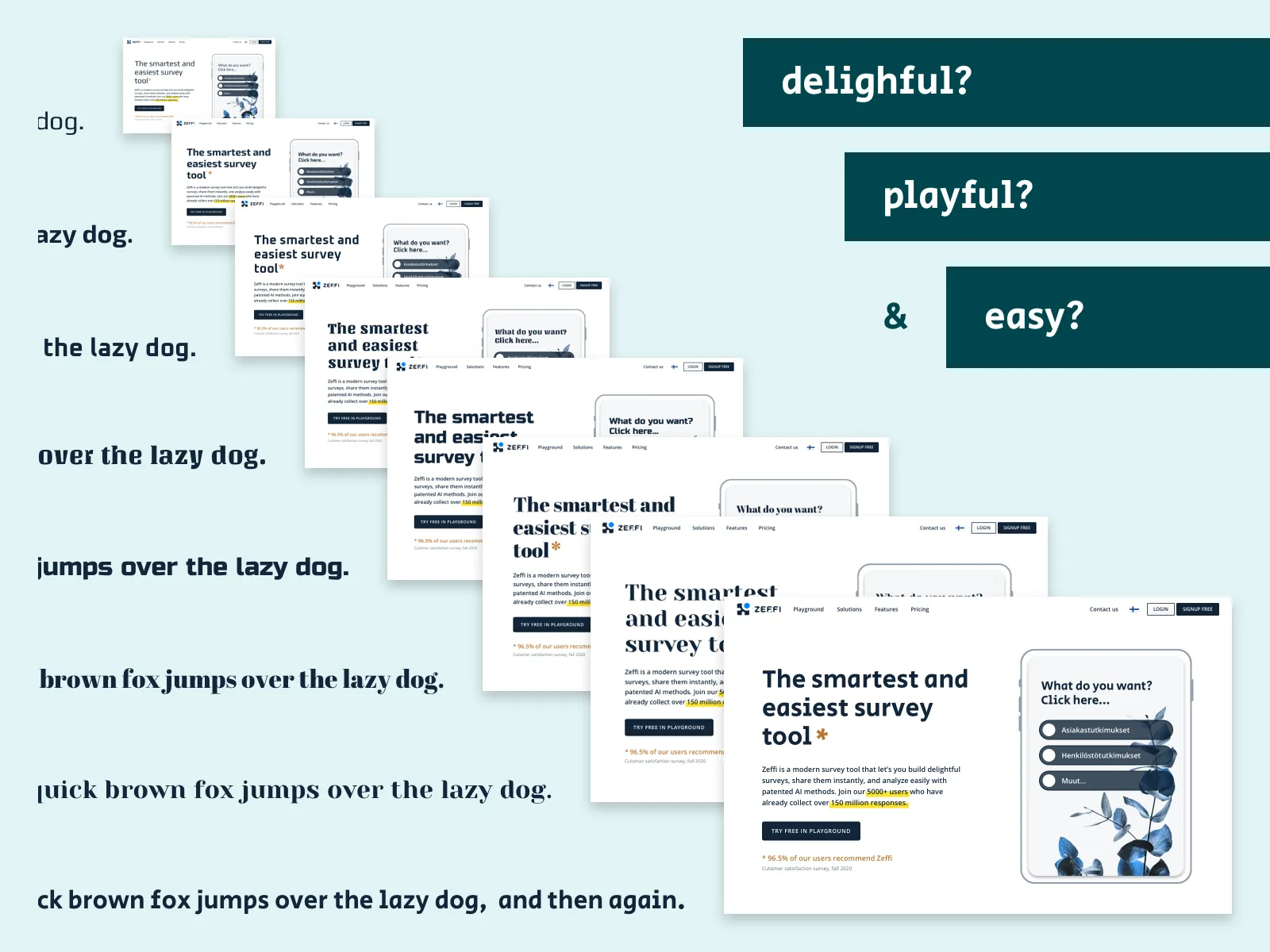 Font selection process for the Zeffi brand