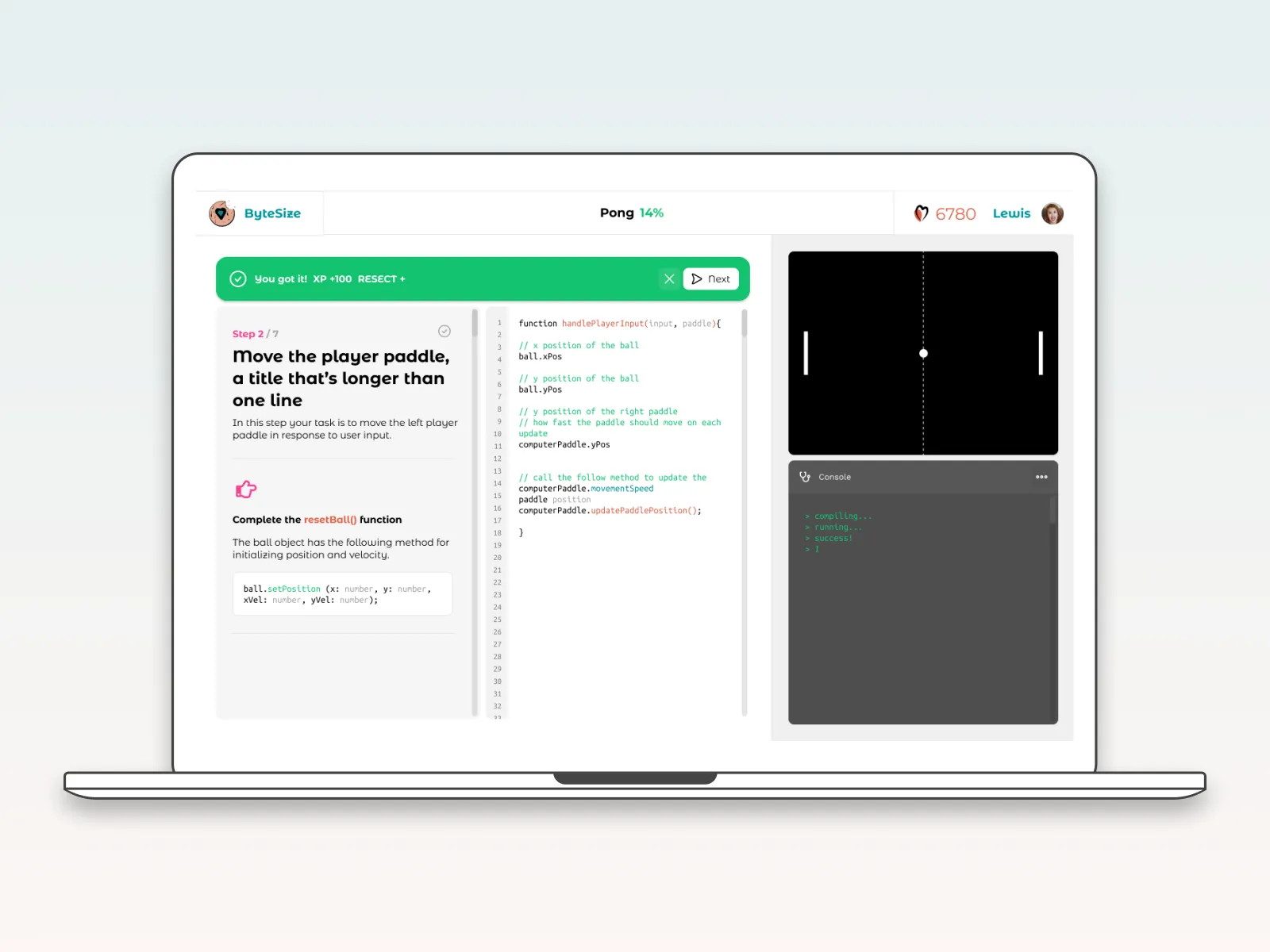 Gamified code editor - light mode